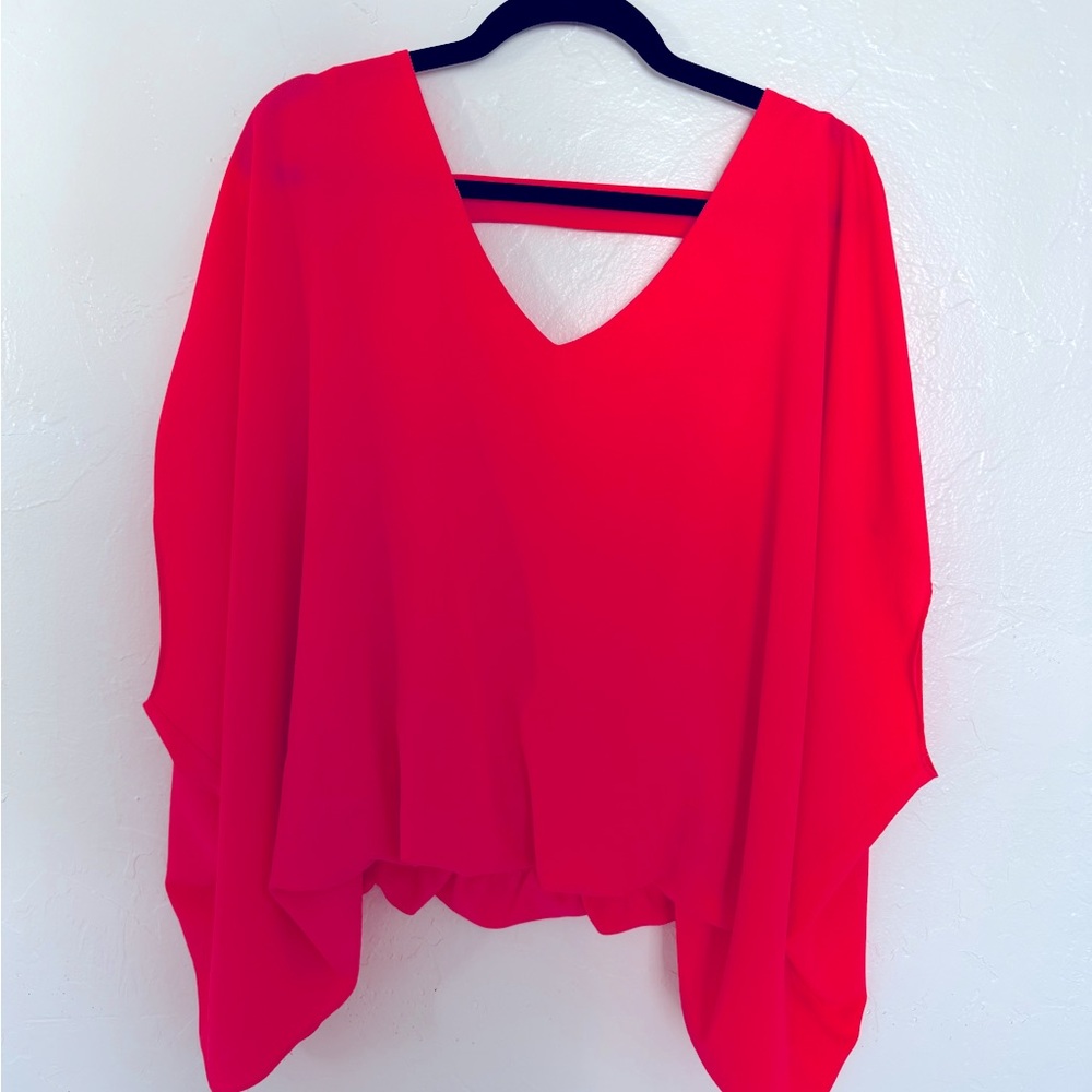 bright Coral/Pink Blouse with open back